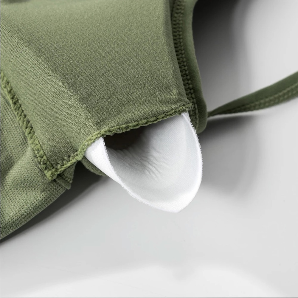 PADDED LOW BACK BRALET - OLIVE - Picture 4 of 5